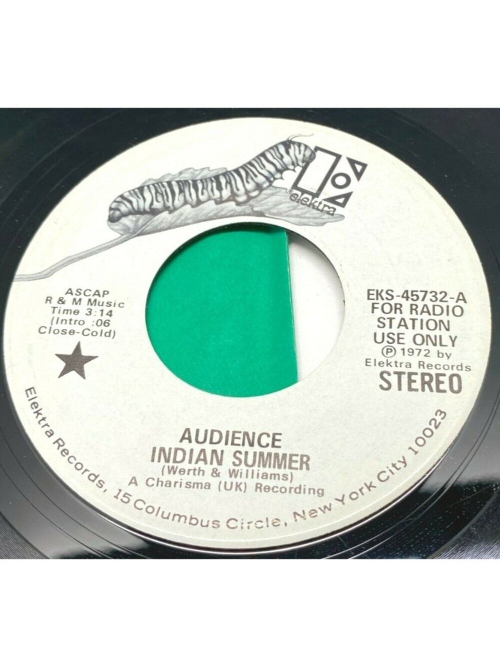 Audience Indian Summer / It Brings a Tear 45 Vinyl Promo 70s Prog Rock Elektra